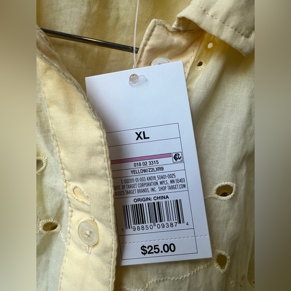 Women's Eyelet Long Sleeve Button-Down Shirt - A New Day - Picture 4 of 12